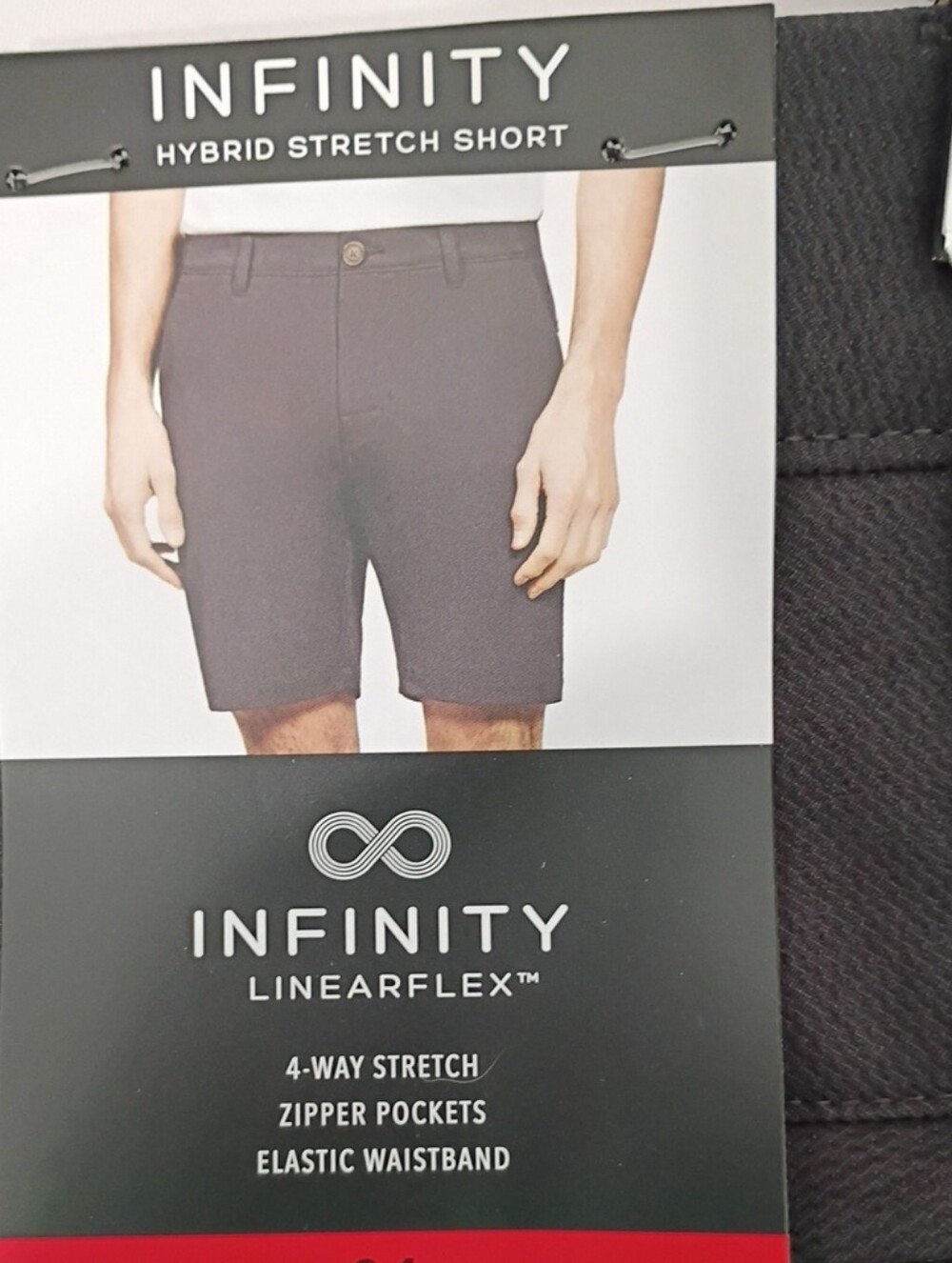 NFINITY Linearflex Men's Stretch Shorts Pockets Zip Size 34
